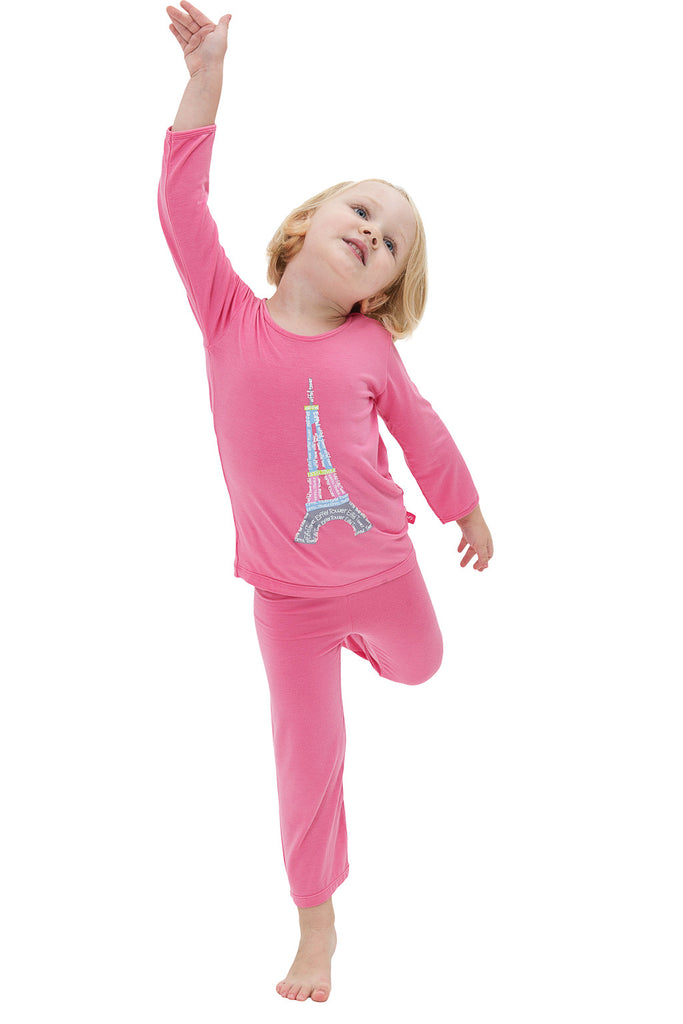 Bamboo long sleeve tee - Eliza the Eiffel tower - SNUGALICIOUS BAMBOO