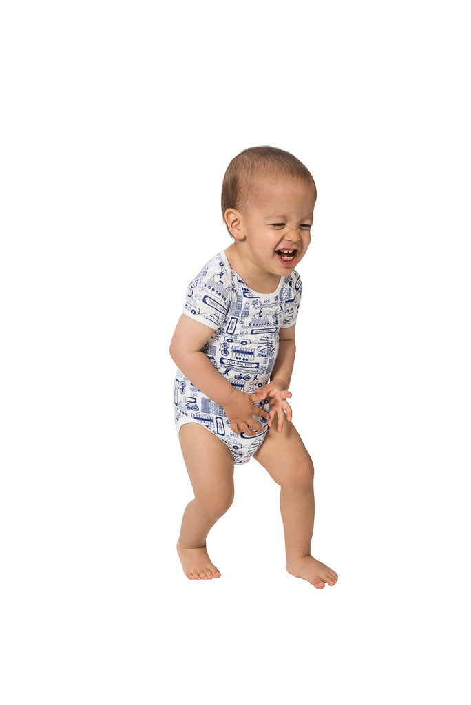 Bamboo onesie - short sleeve - Busy Hong Kong - SNUGALICIOUS BAMBOO