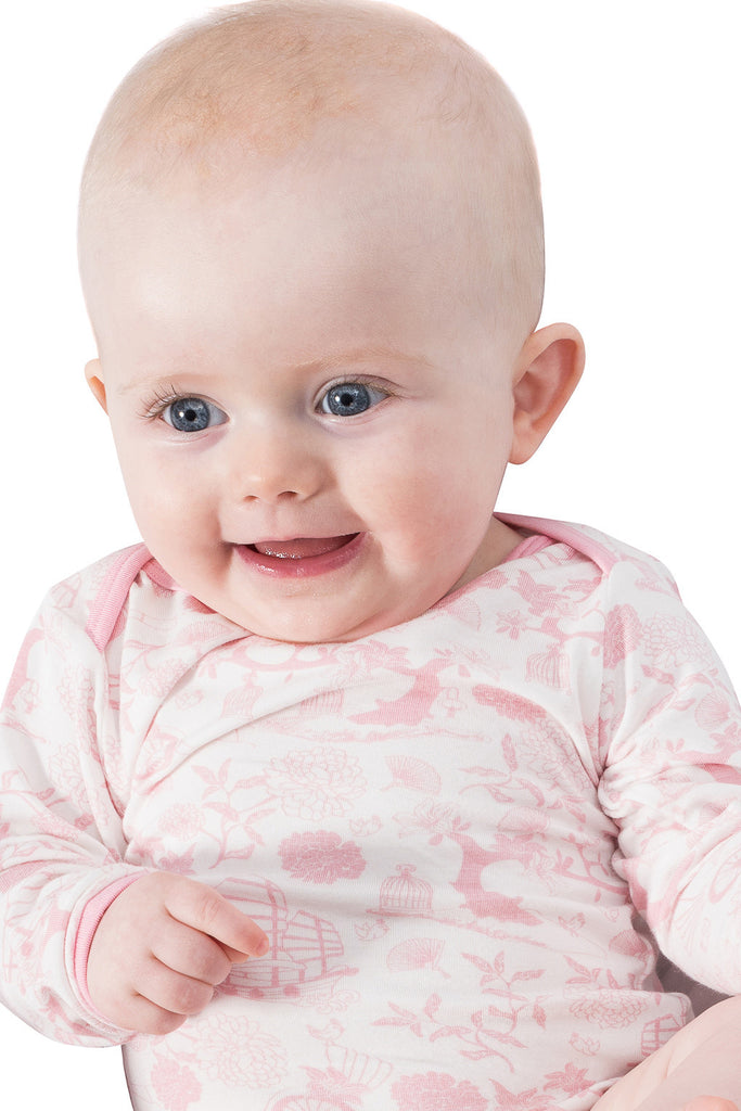 Bamboo onesie - long sleeve - Oriental girl - SNUGALICIOUS BAMBOO