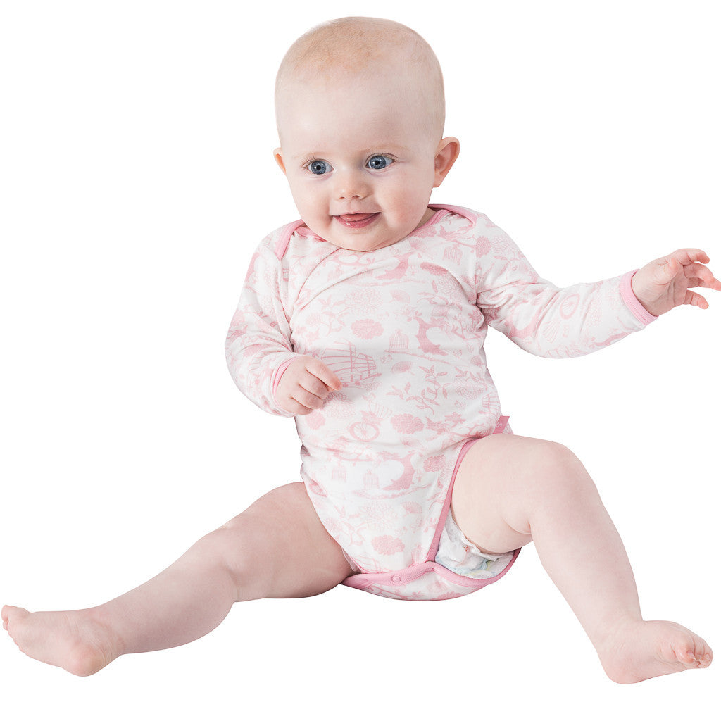 Bamboo onesie - long sleeve - Oriental girl - SNUGALICIOUS BAMBOO