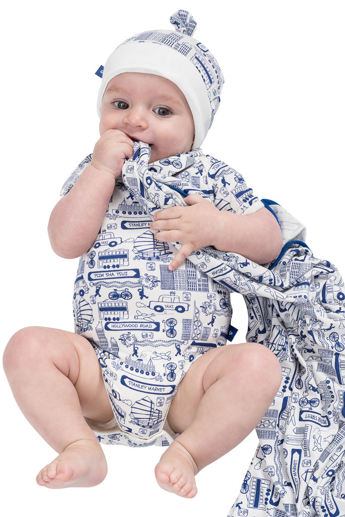 Bamboo baby blanket - Busy Hong Kong - SNUGALICIOUS BAMBOO