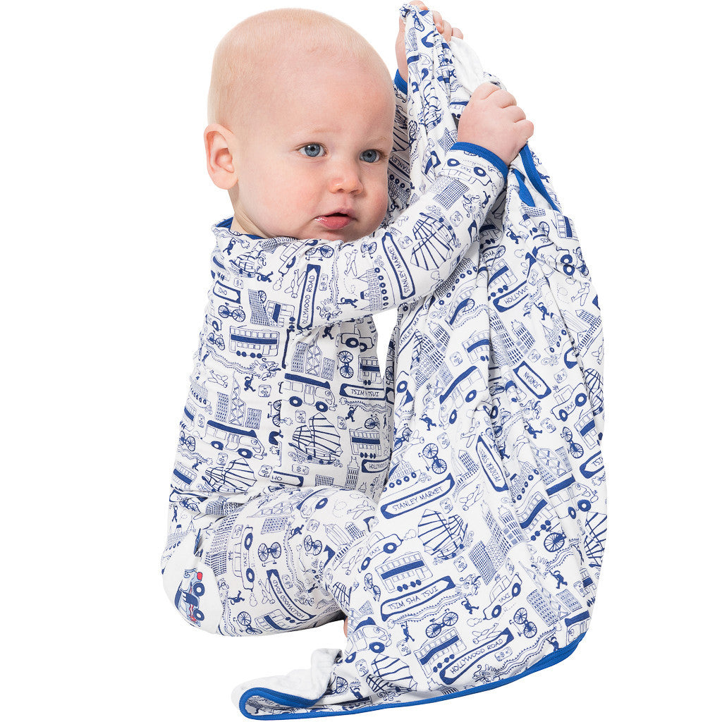 Bamboo baby blanket - Busy Hong Kong - SNUGALICIOUS BAMBOO
