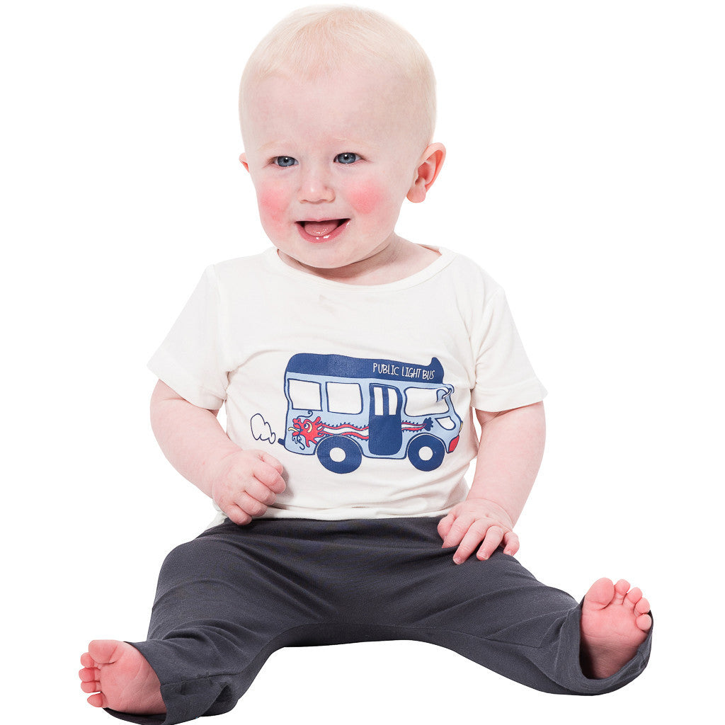 Bamboo short sleeve Tee Boy - Mini bus print - SNUGALICIOUS BAMBOO