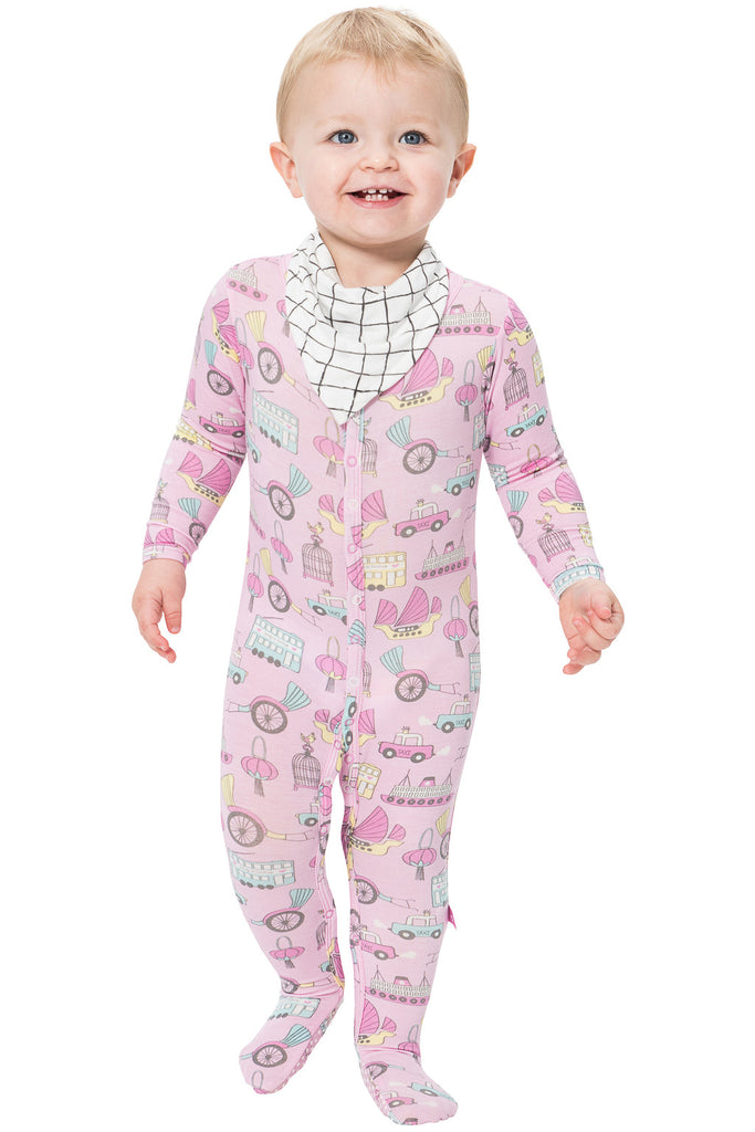 Bamboo baby dribble bib - Grid print - SNUGALICIOUS BAMBOO