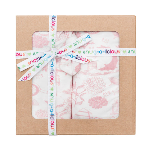 Gift set - Long sleeve onesie/Blanket - Annie's Flowers