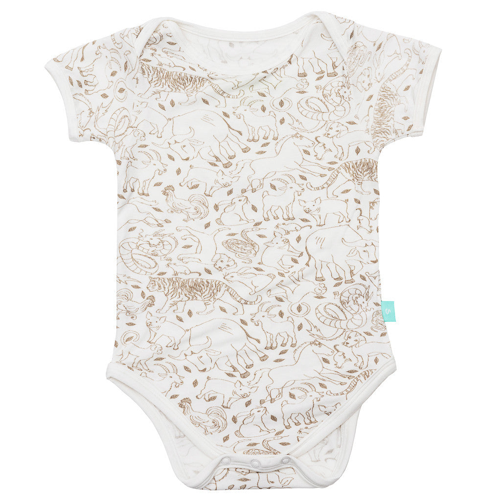 Gift set - Short sleeve onesie/Hat/Bib - Zodiac - SNUGALICIOUS BAMBOO