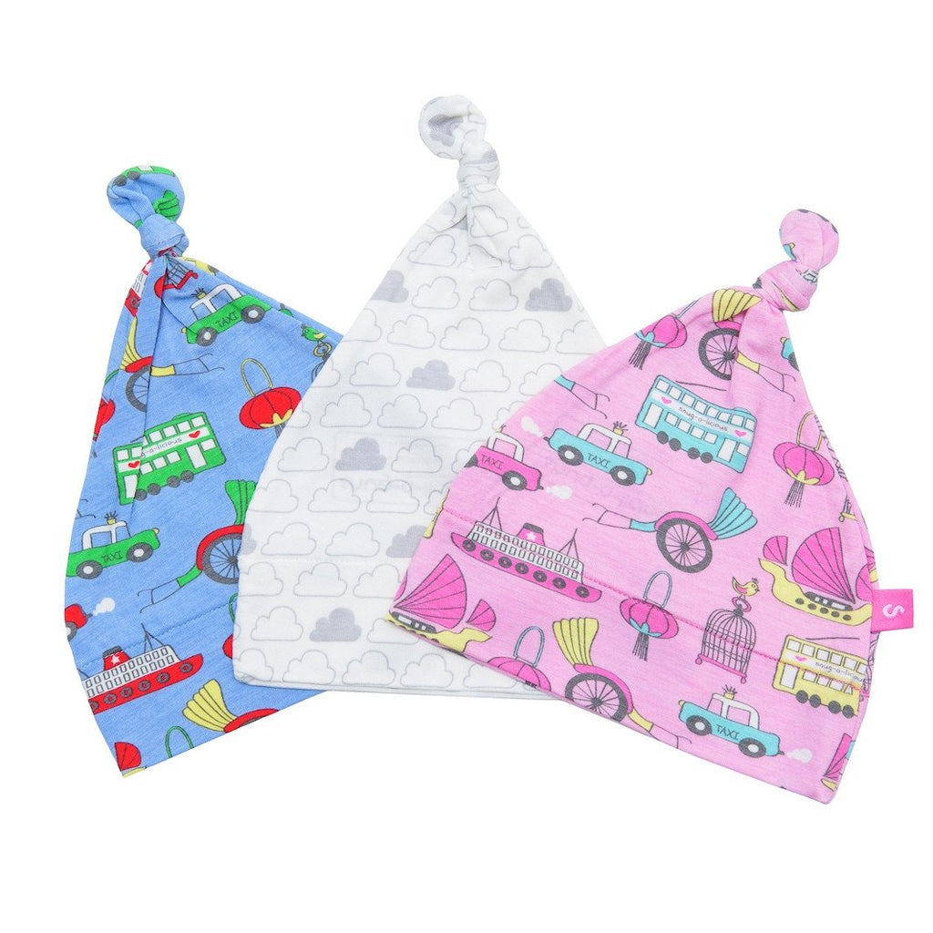 Bamboo baby hat - knot top style - Hong Kong boy