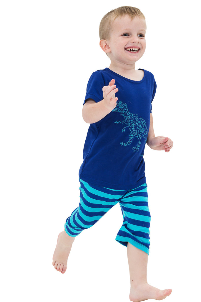 Bamboo short sleeve tee - Issac the T-Rex - SNUGALICIOUS BAMBOO