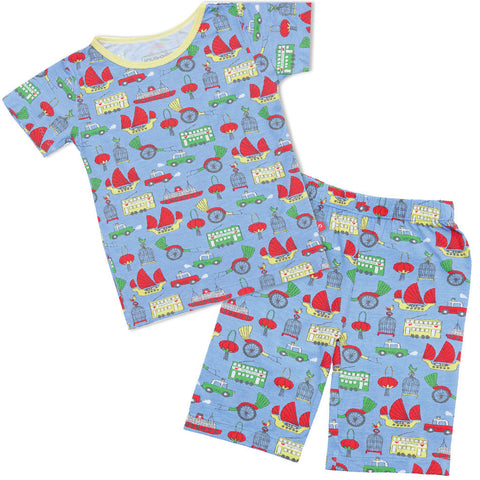 Bamboo baby blanket - Hong Kong print - Boys