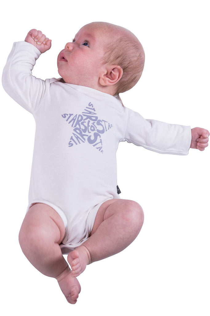 Bamboo Long sleeve onesie - Unisex Amelia's Star - SNUGALICIOUS BAMBOO