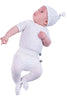 Bamboo baby hat - knot top style - Baby favourite things print - SNUGALICIOUS BAMBOO