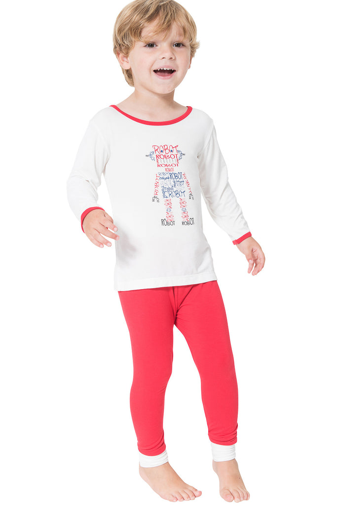 Bamboo long John Pyjamas - Roberto the Robot - SNUGALICIOUS BAMBOO