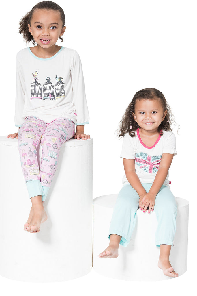 Bamboo long John Pyjamas - Lucy's Birdcage - SNUGALICIOUS BAMBOO