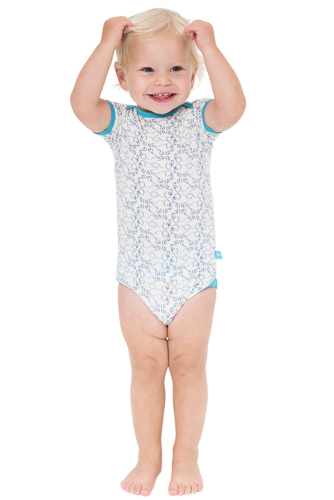 Bamboo onesie - short sleeve - Jim's Dino Print (AOP) - SNUGALICIOUS BAMBOO