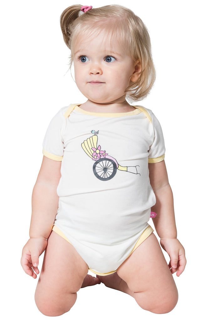 Bamboo onesie - short sleeve - Charlie's Rickshaw - SNUGALICIOUS BAMBOO