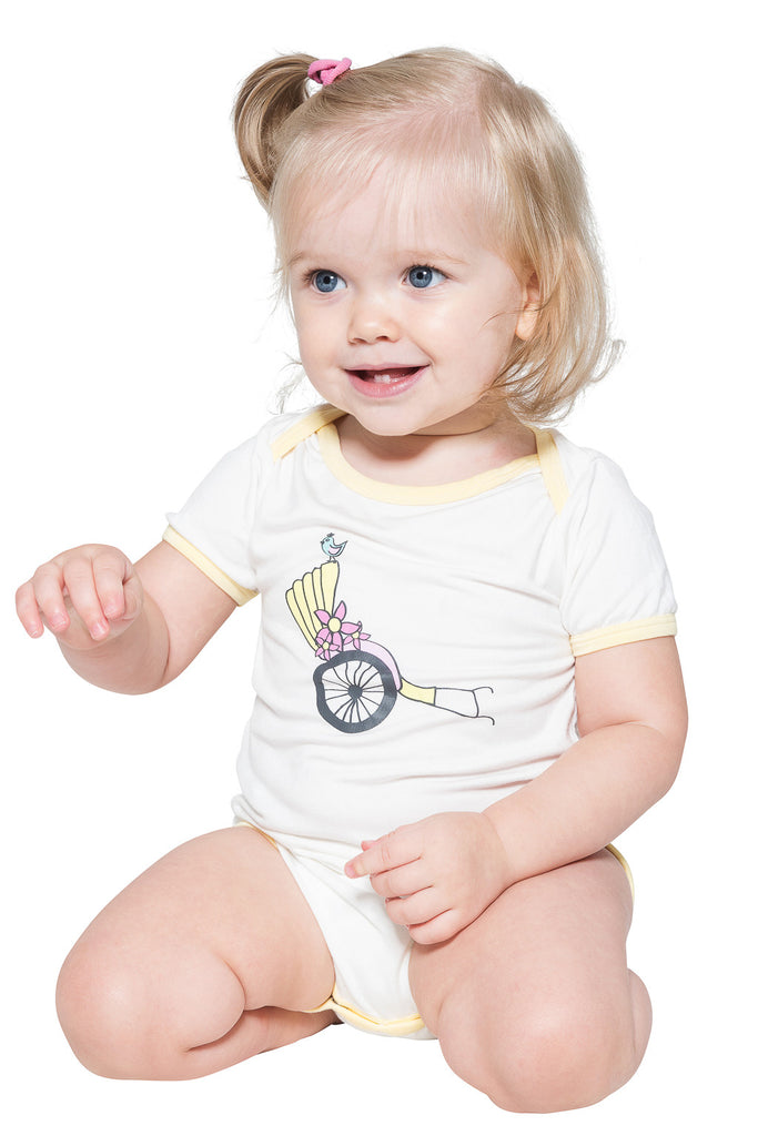 Bamboo onesie - short sleeve - Charlie's Rickshaw - SNUGALICIOUS BAMBOO