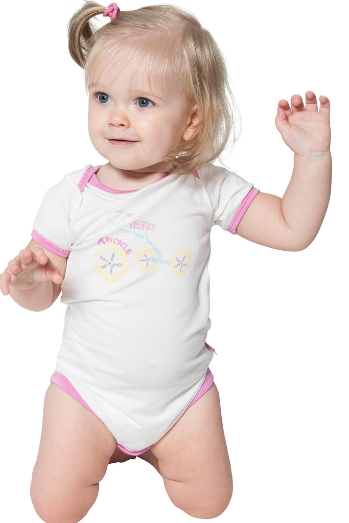 Bamboo onesie - short sleeve - Matilda's Tricycle - SNUGALICIOUS BAMBOO