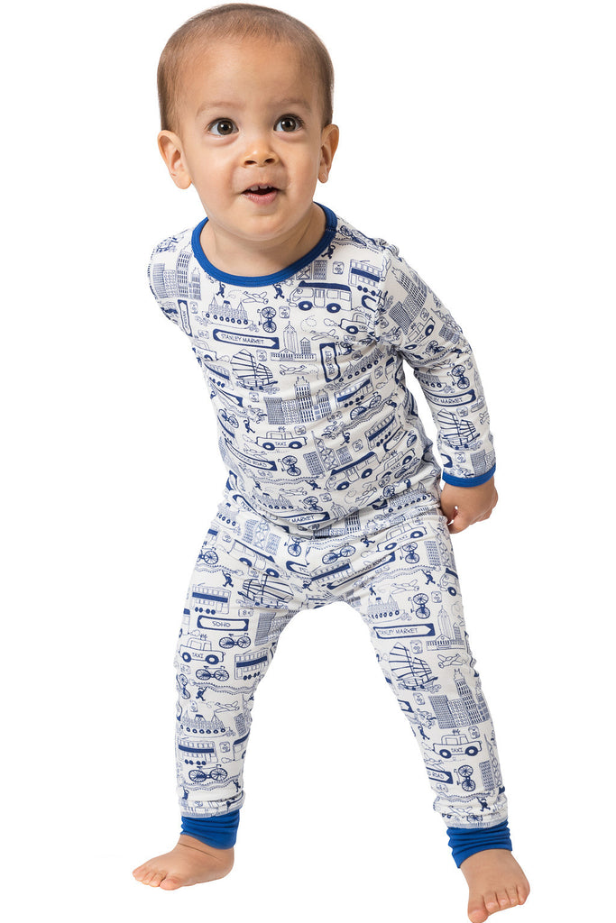 Bamboo long John Pyjamas - Busy Hong Kong - SNUGALICIOUS BAMBOO