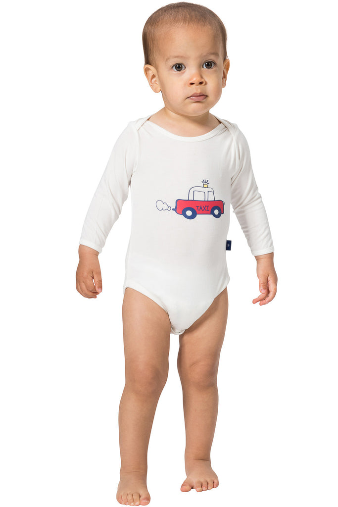 Bamboo onesie - long sleeve - Crazy taxi - SNUGALICIOUS BAMBOO