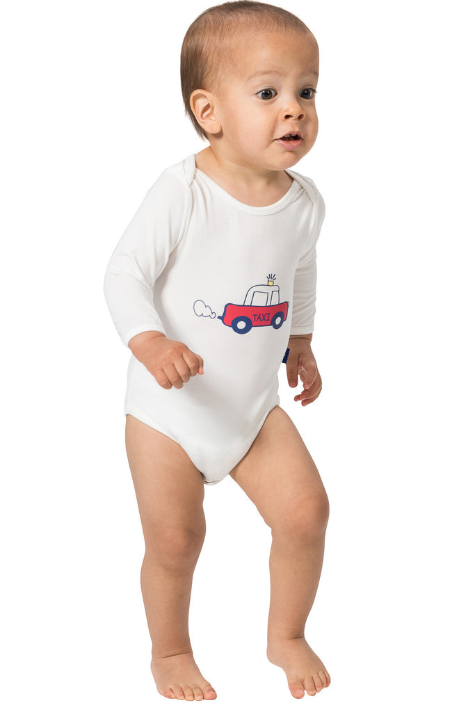 Bamboo onesie - long sleeve - Crazy taxi - SNUGALICIOUS BAMBOO