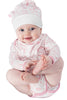 Gift set - Long sleeve onesie/bib/hat - Oriental girl - SNUGALICIOUS BAMBOO