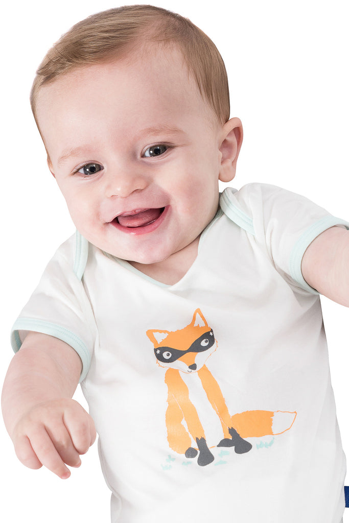 Bamboo onesie - short sleeve - Foxy fox - SNUGALICIOUS BAMBOO