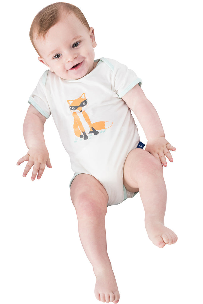 Bamboo onesie - short sleeve - Foxy fox - SNUGALICIOUS BAMBOO