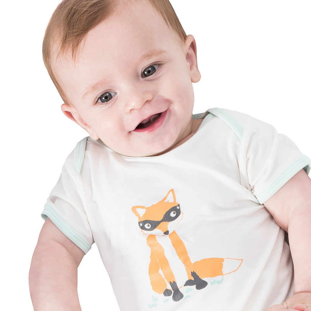 Bamboo onesie - short sleeve - Foxy fox - SNUGALICIOUS BAMBOO