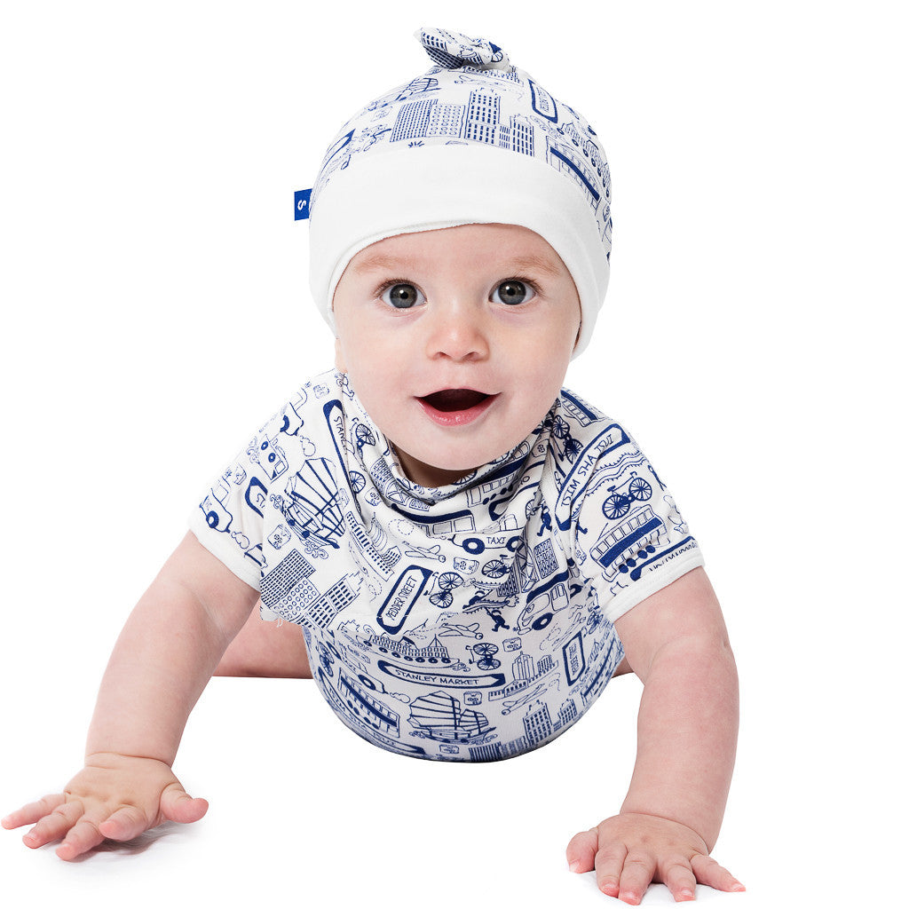 Bamboo baby dribble bib - Busy Hong Kong - SNUGALICIOUS BAMBOO