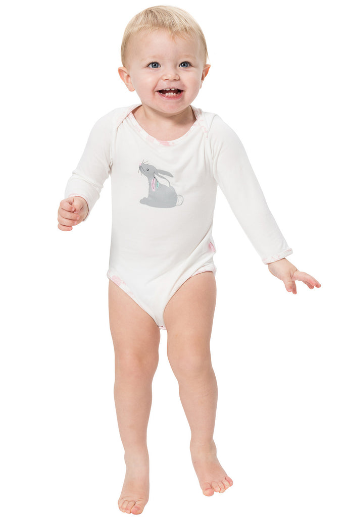 Bamboo onesie - long sleeve - Claudia's Rabbit - SNUGALICIOUS BAMBOO