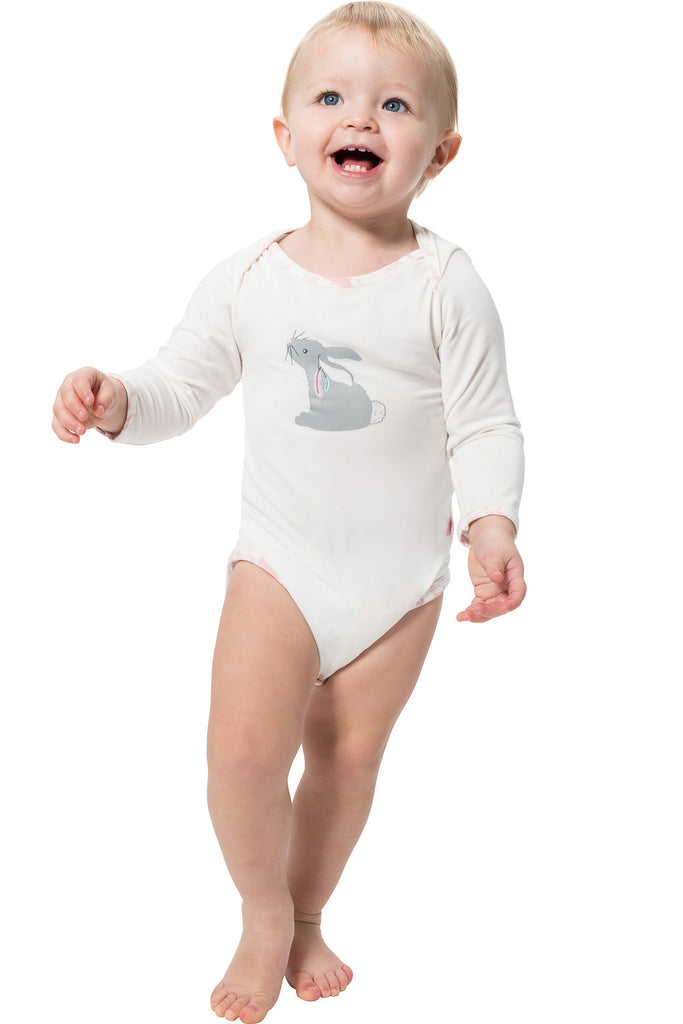 Bamboo onesie - long sleeve - Claudia's Rabbit - SNUGALICIOUS BAMBOO