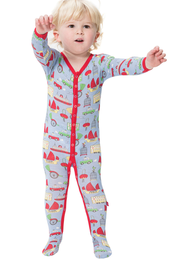 Bamboo sleep suit HK boy's print - SNUGALICIOUS BAMBOO