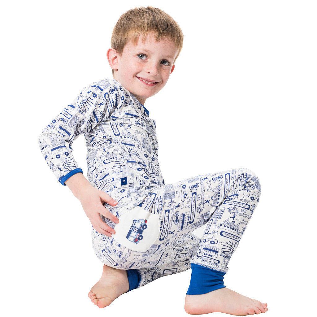 Bamboo long John Pyjamas - Busy Hong Kong - SNUGALICIOUS BAMBOO