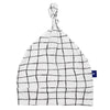 Bamboo baby hat - knot top style - Grid print - SNUGALICIOUS BAMBOO
