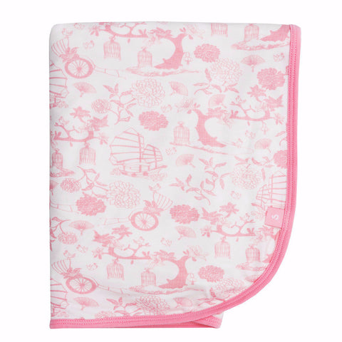 Bamboo baby blanket - Hong Kong print - Girls