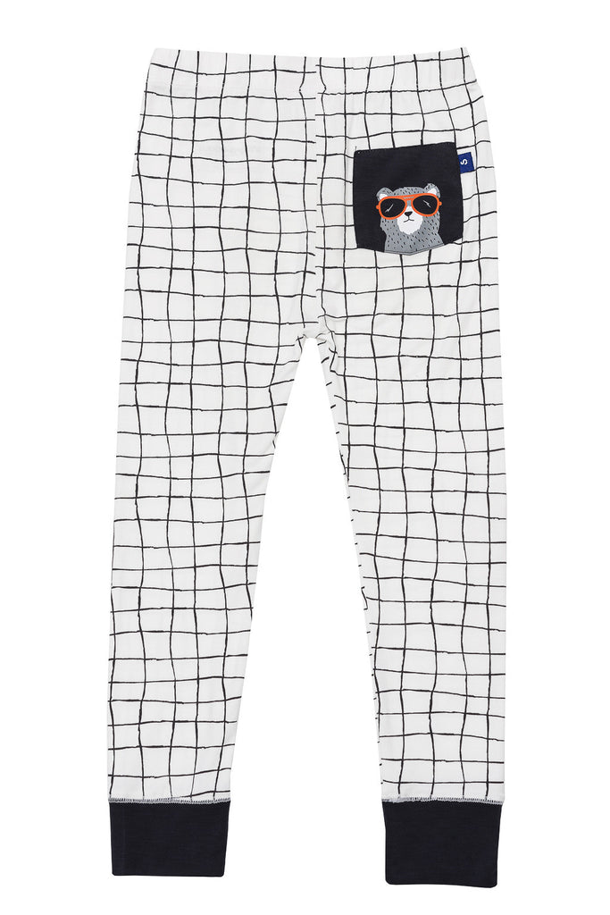 Bamboo long John Pyjamas - Harvey's unbearably cool bear - SNUGALICIOUS BAMBOO