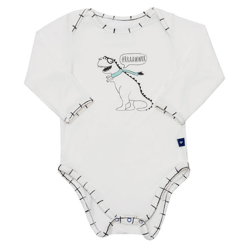 Bamboo onesie - long sleeve - Charlie's Cloud print