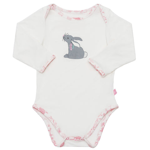 Bamboo onesie - long sleeve - Annie's flowers