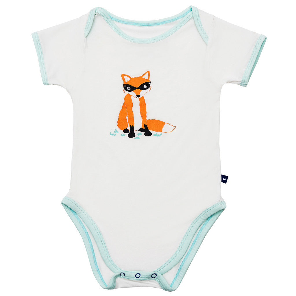 Bamboo onesie - short sleeve - Foxy fox - SNUGALICIOUS BAMBOO