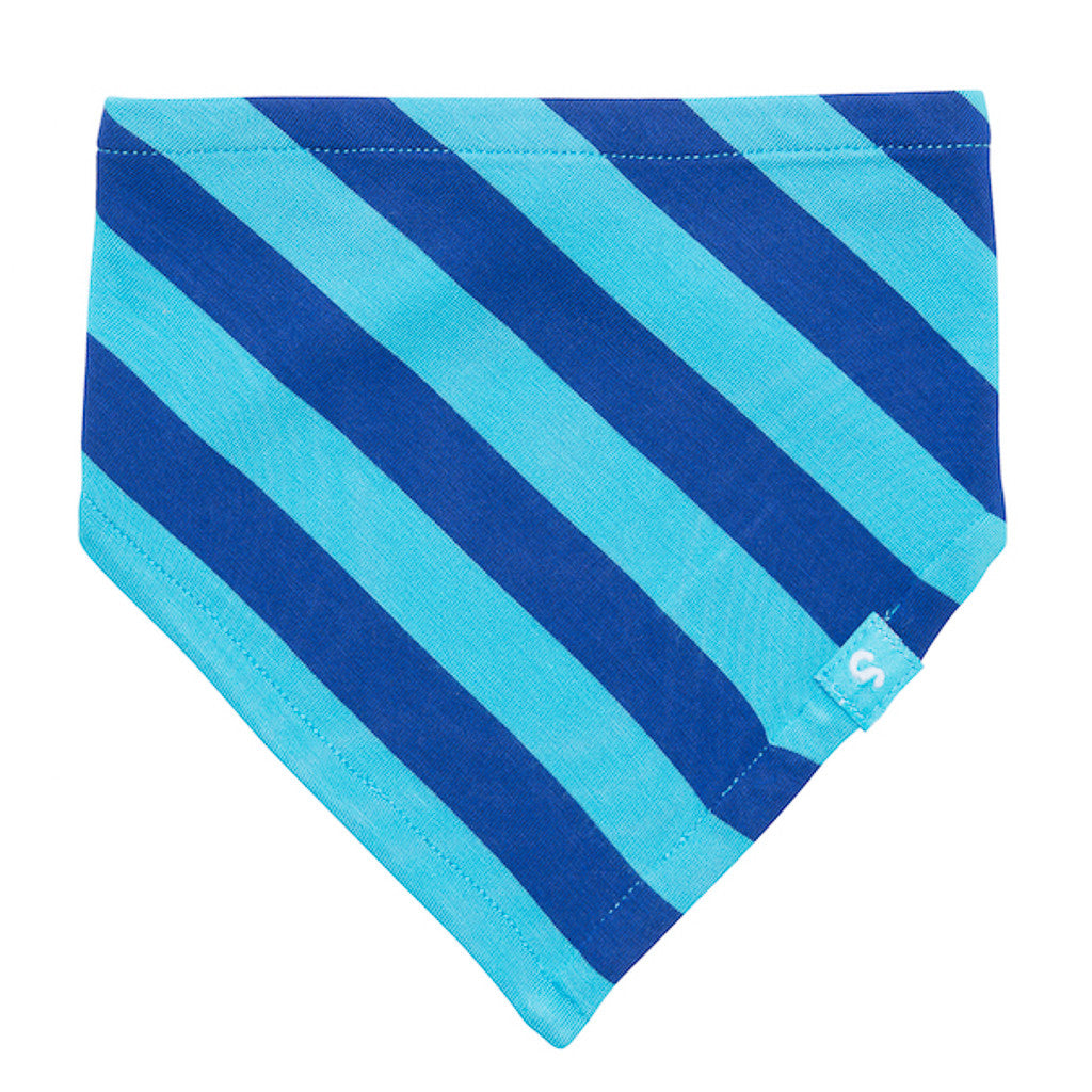 Bamboo baby dribble bib - Blue stripe - SNUGALICIOUS BAMBOO