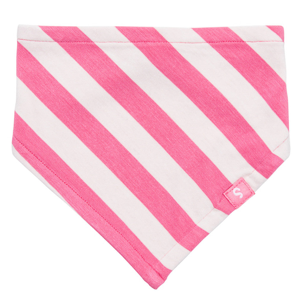 Bamboo baby dribble bib - Beautiful coral Stripe - SNUGALICIOUS BAMBOO