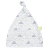 Bamboo baby hat- Knot top style - Cloud print - SNUGALICIOUS BAMBOO