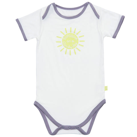 Bamboo onesie - long sleeve - Charlie's Cloud print