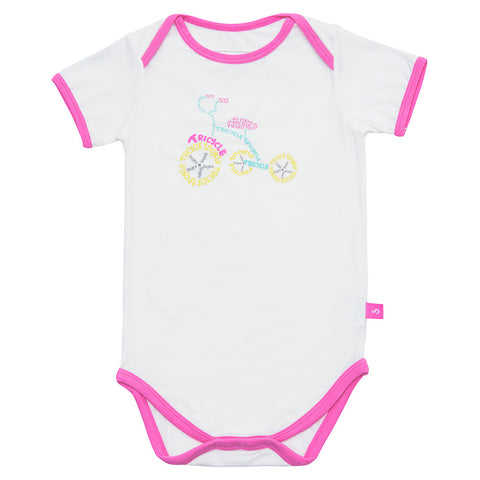 Bamboo onesie - short sleeve - Sunshine on a cloudy day