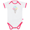 Bamboo onesie - short sleeve - Hannahs's Icecream cone - SNUGALICIOUS BAMBOO