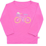 Bamboo long Sleeve Tee- Xanthe's Pink bicycle - SNUGALICIOUS BAMBOO