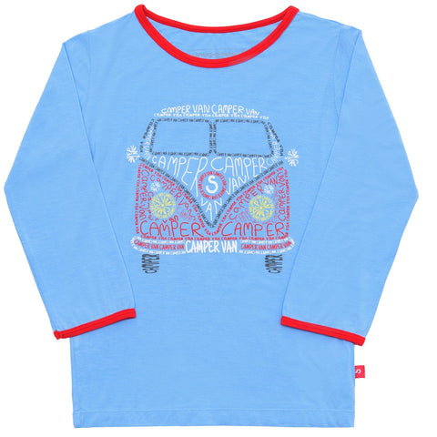 Bamboo short sleeve Tee Boy - Mini bus print