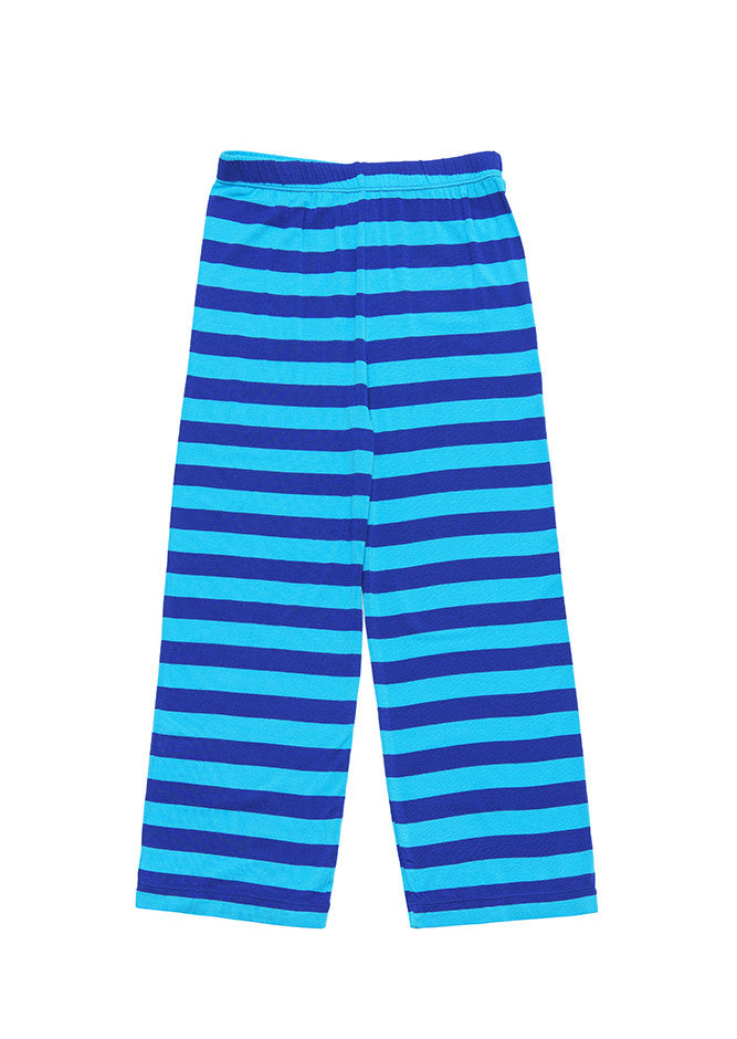 Bamboo yoga pants - Blue stripe - SNUGALICIOUS BAMBOO