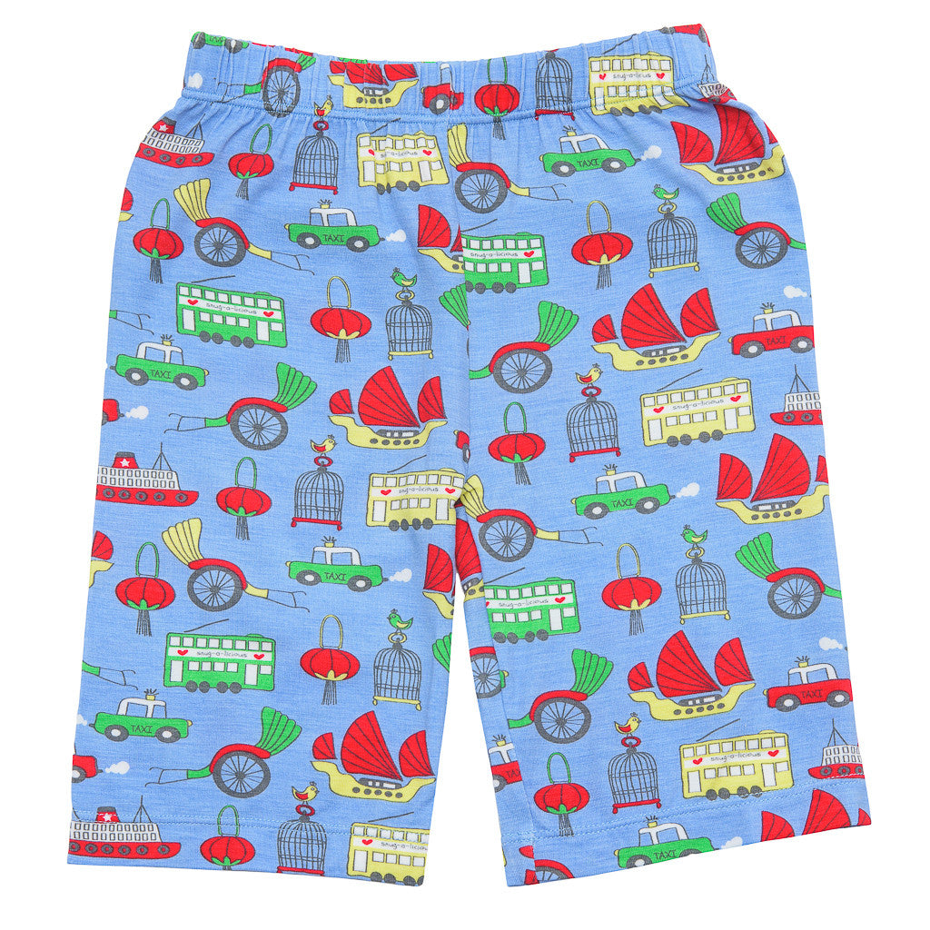 Bamboo short pyjamas - Hong Kong boy's print - SNUGALICIOUS BAMBOO